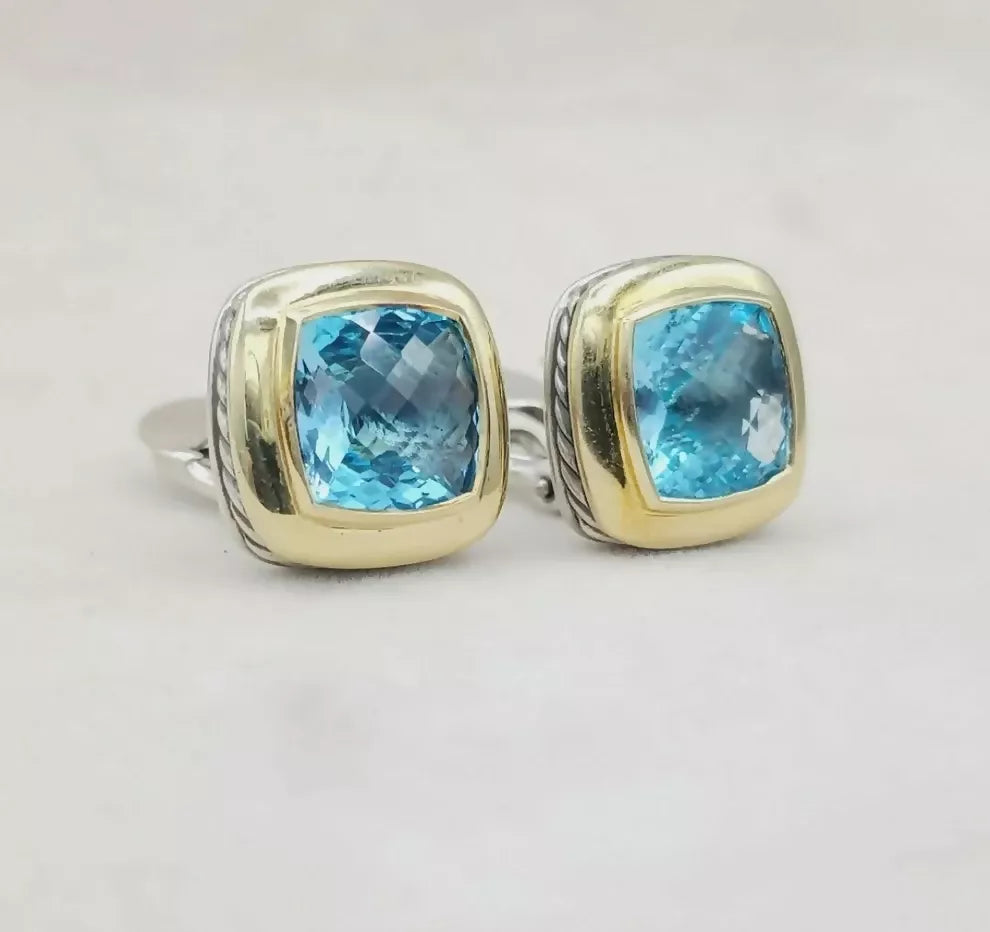 David Yurman Albion Earrings 11mm Blue Topaz、mySite、hinf8tx79