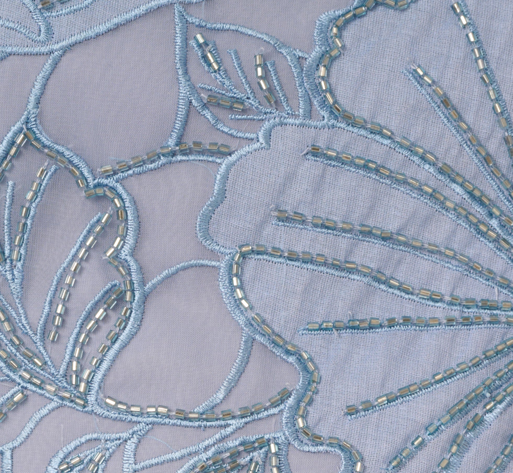 Strapless Floral Embroidered High Low Midi Dress In Blue Cloud、mySite、solidvoid