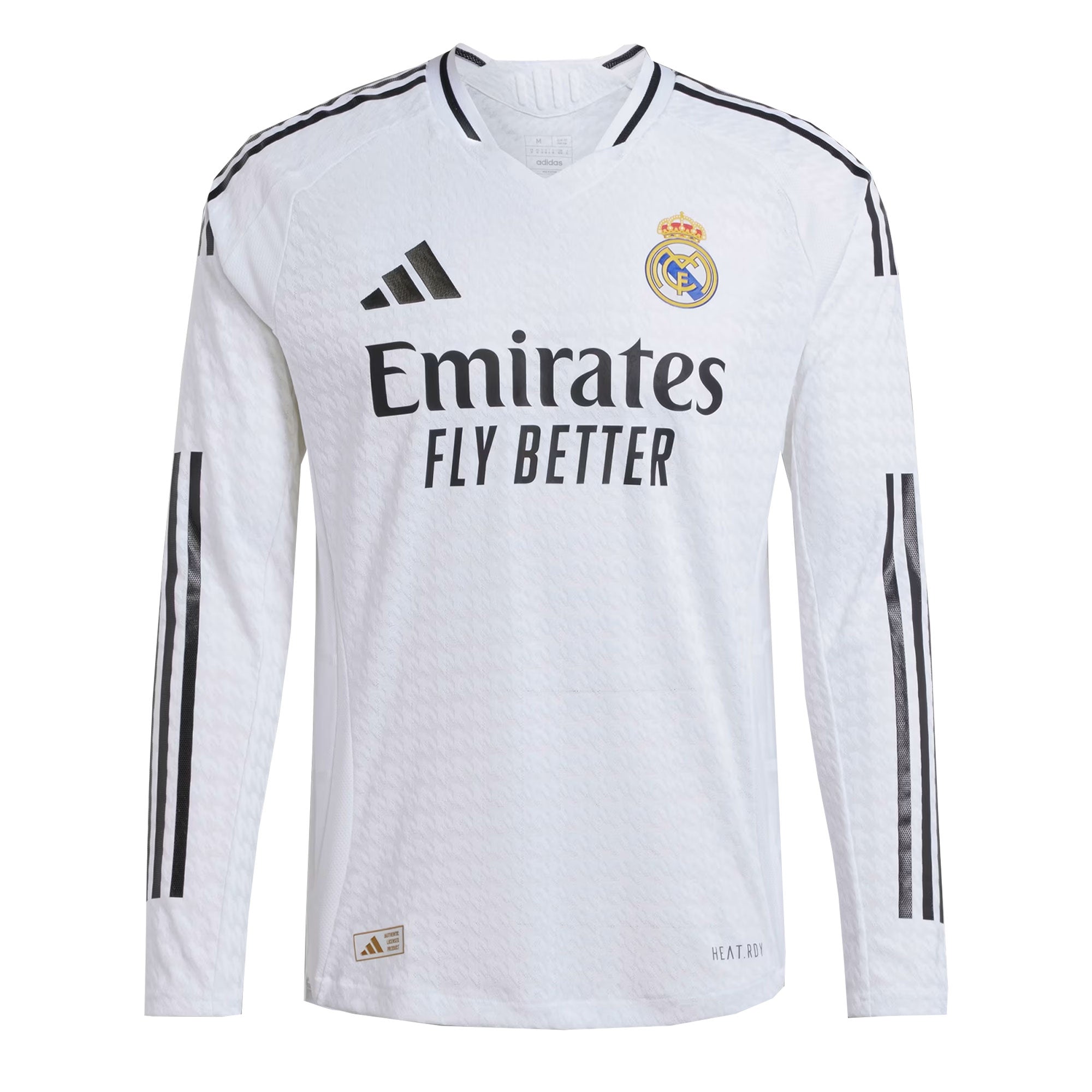 adidas Men's Real Madrid 2024/25 Authentic Home Long Sleeve Jersey White/Black、mySite、bottomscart