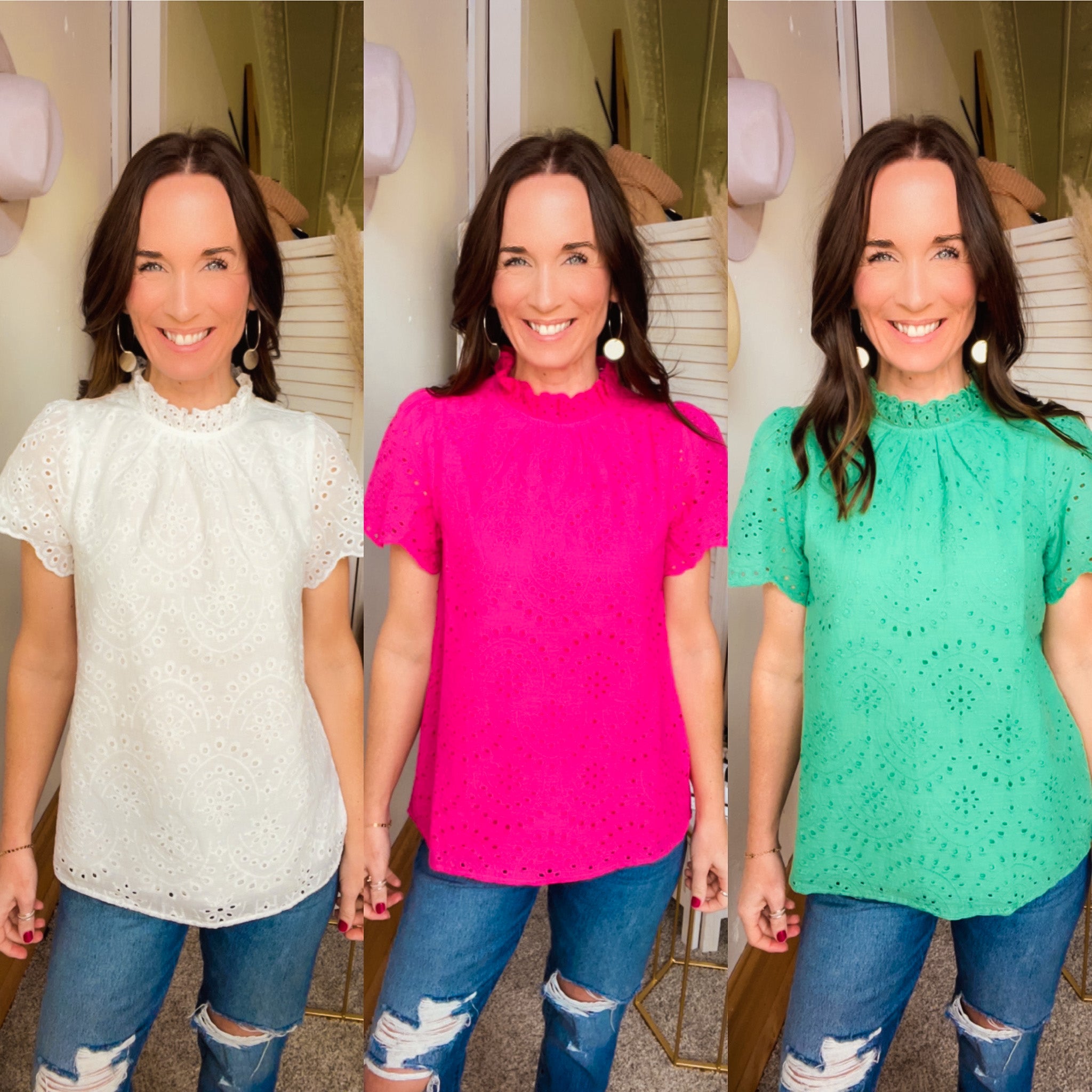 Jody's Eyelet Top、mySite、garagedoors4me