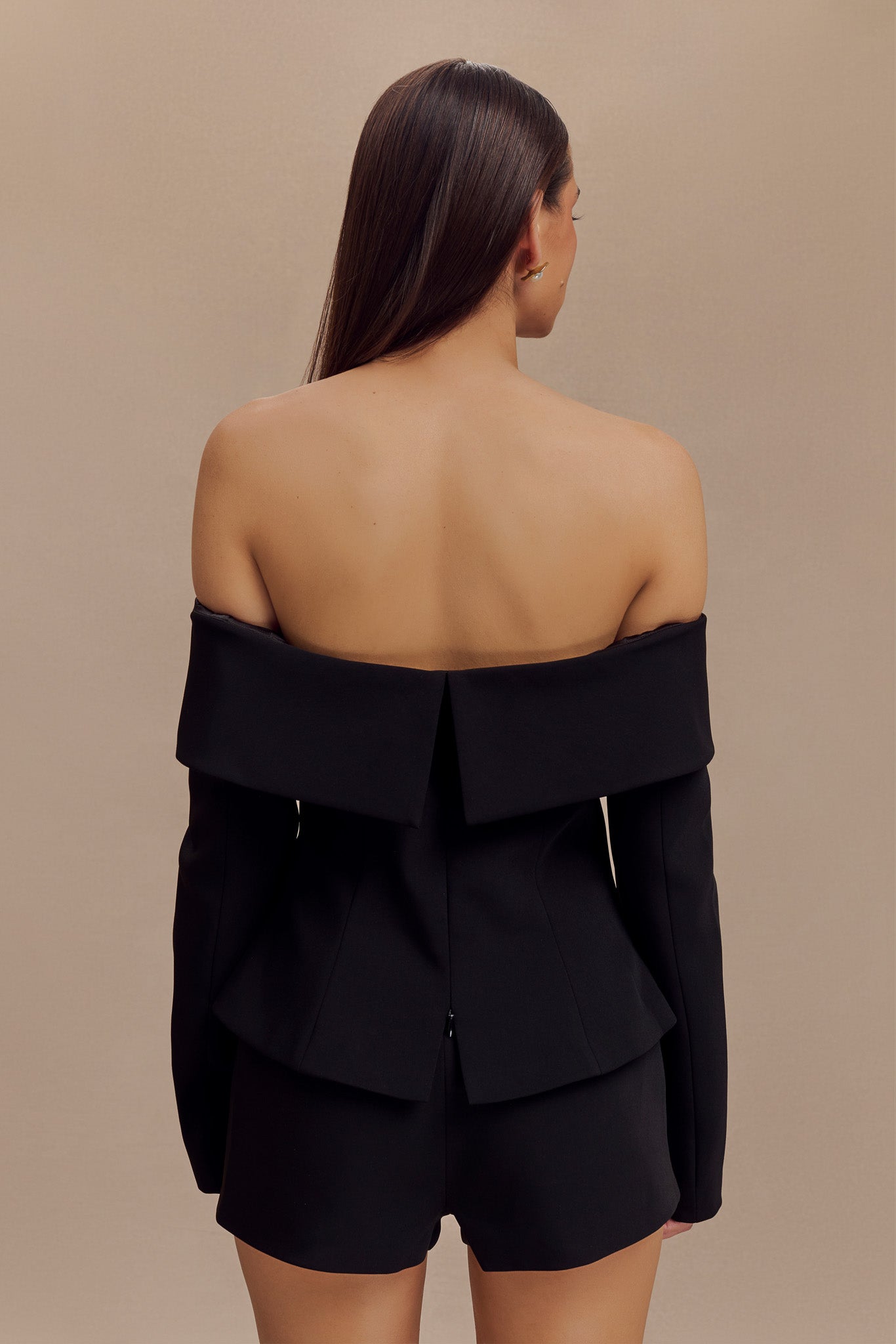 Celene Off Shoulder Jacket - Black、mySite、solidvoid