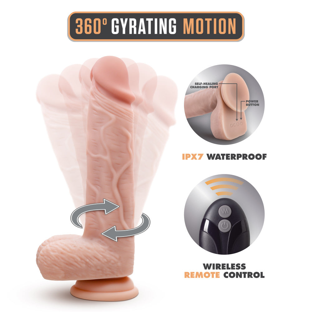 Dr. Skin Silicone By Blush® | Dr. Ethan 8.5 Inch Gyrating Dildo Beige、mySite、bottomscart