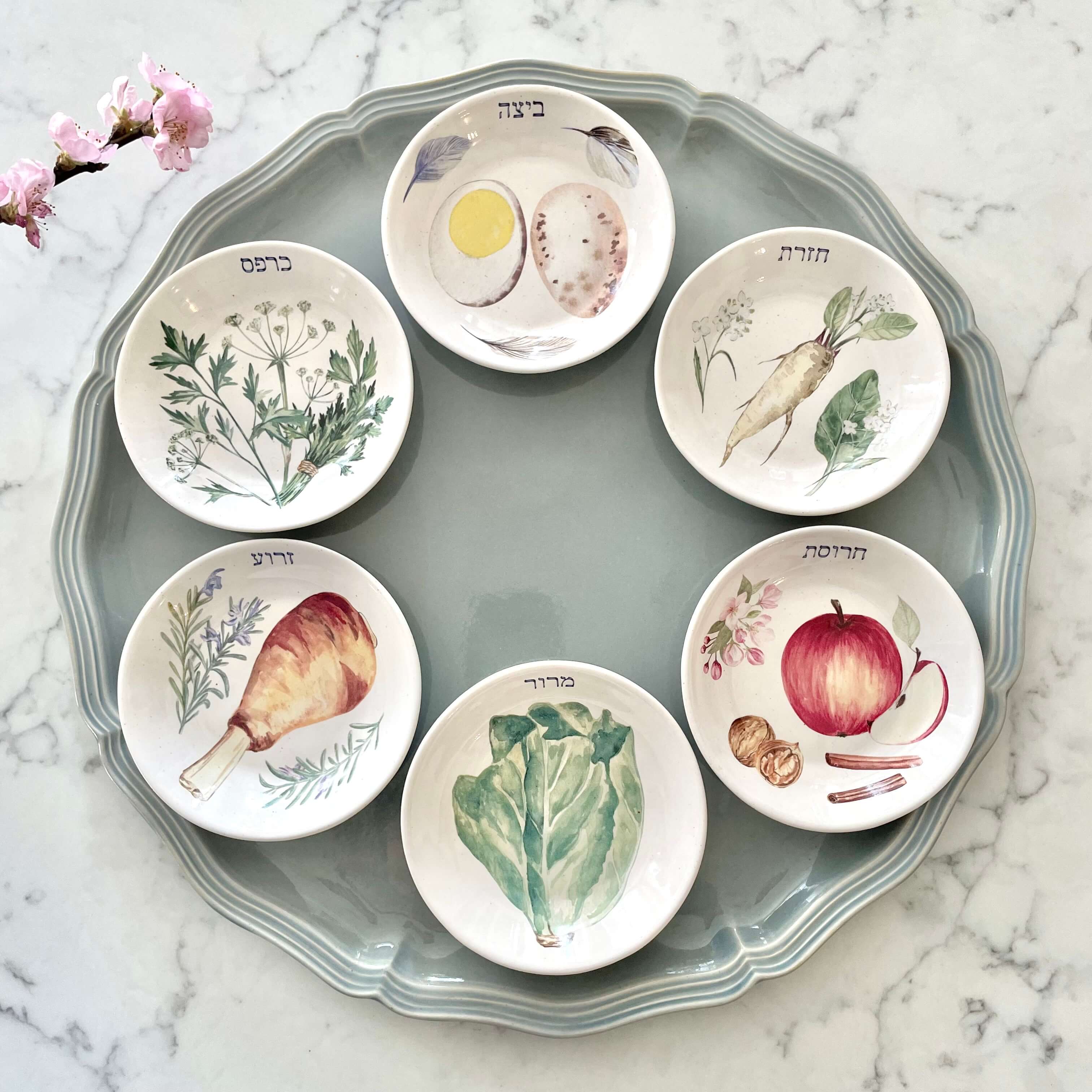 Handmade Ceramic Illustrated Seder Plate by Nina Keramik、mySite、topwebapps