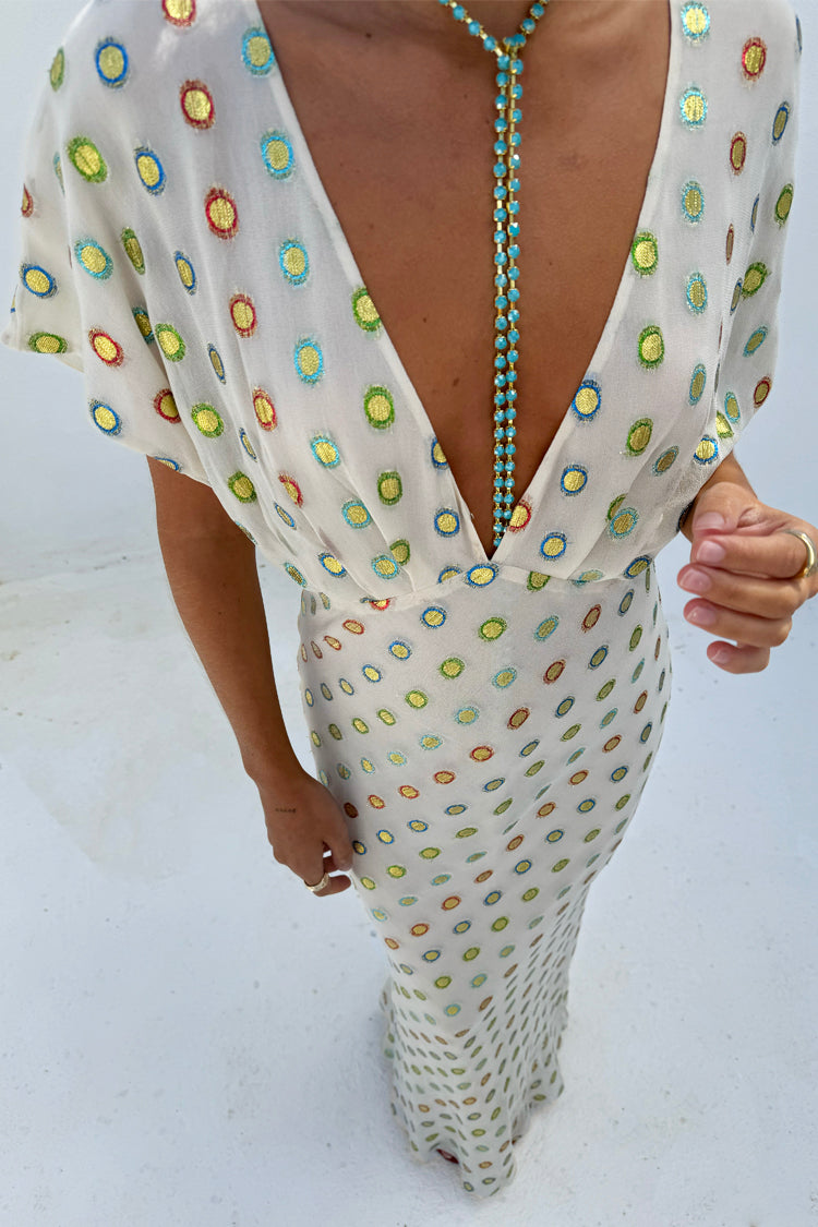 Cream Multi Foil Elodie Dress、mySite、solidvoid