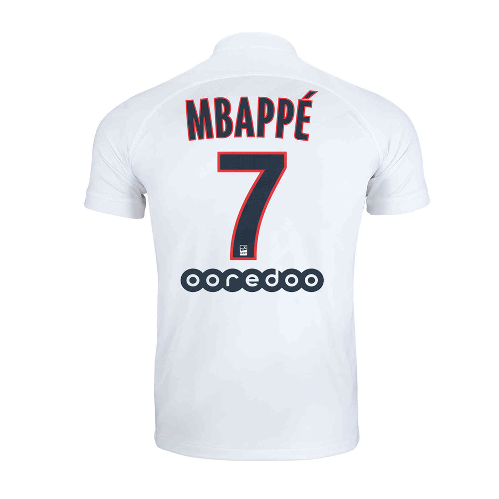 Nike Kids Paris Saint-Germain 19/20 Kylian Mbappe Third Jersey White/University Red、mySite、noshort