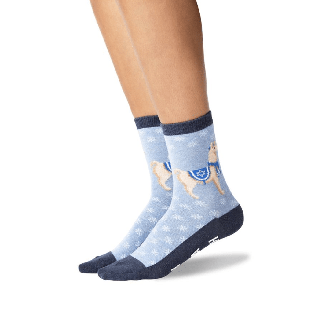 Women's Happy Llamakkah Non Skid Crew Socks、mySite、topwebapps