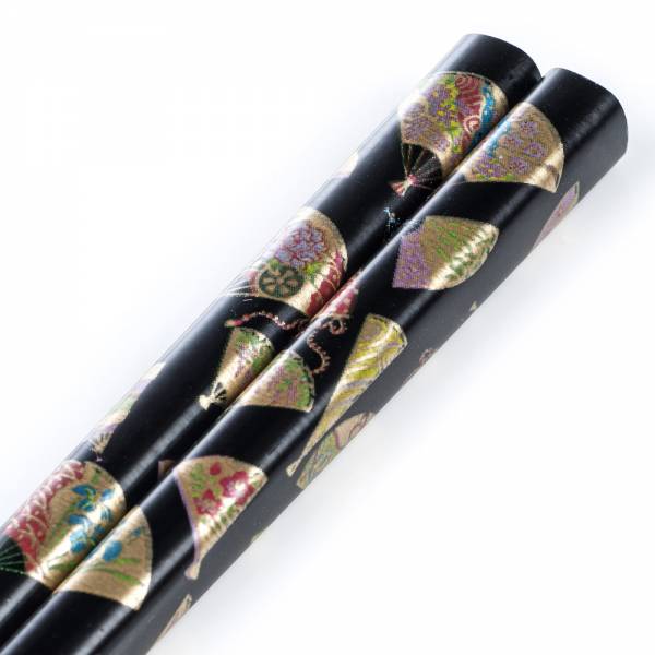 Japanese Black Fan Lacquered Wooden Chopsticks、mySite、topwebapps