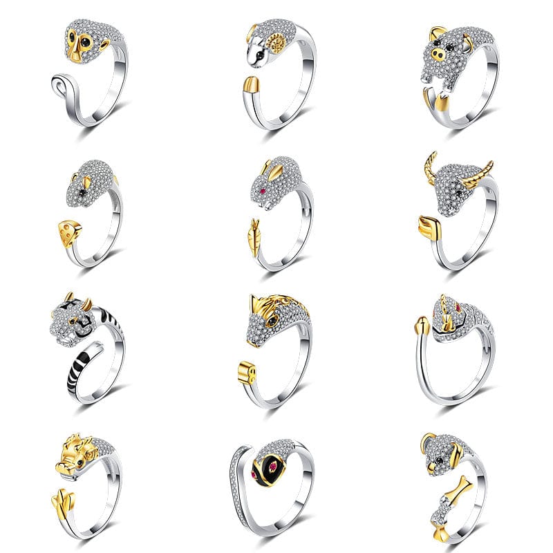 Chinese Zodiac Animal Rings Sterling Silver Sparkly!、mySite、g9winljtr