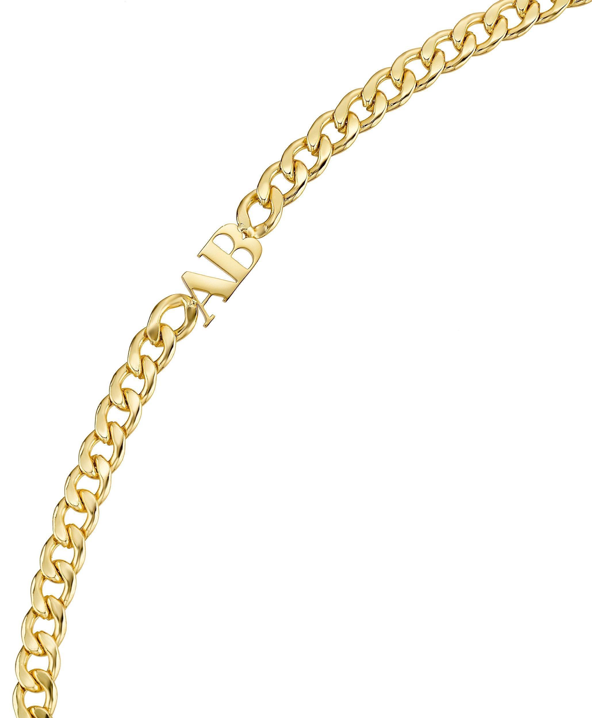  Bold Letters Necklace 18ct Gold Vermeil