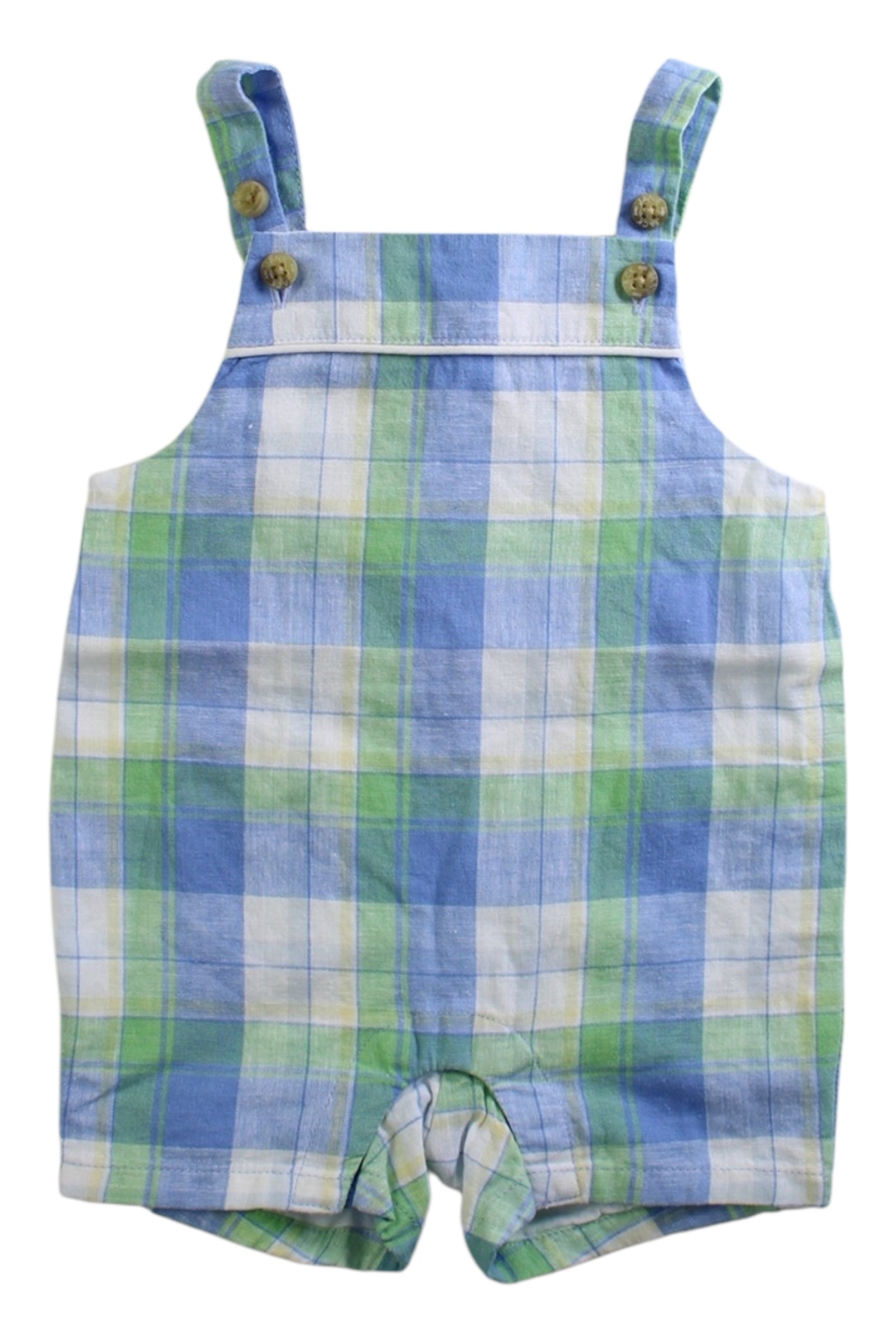 Janie & Jack Plaid Overall Shorts 0-3M、mySite、g9winljtr