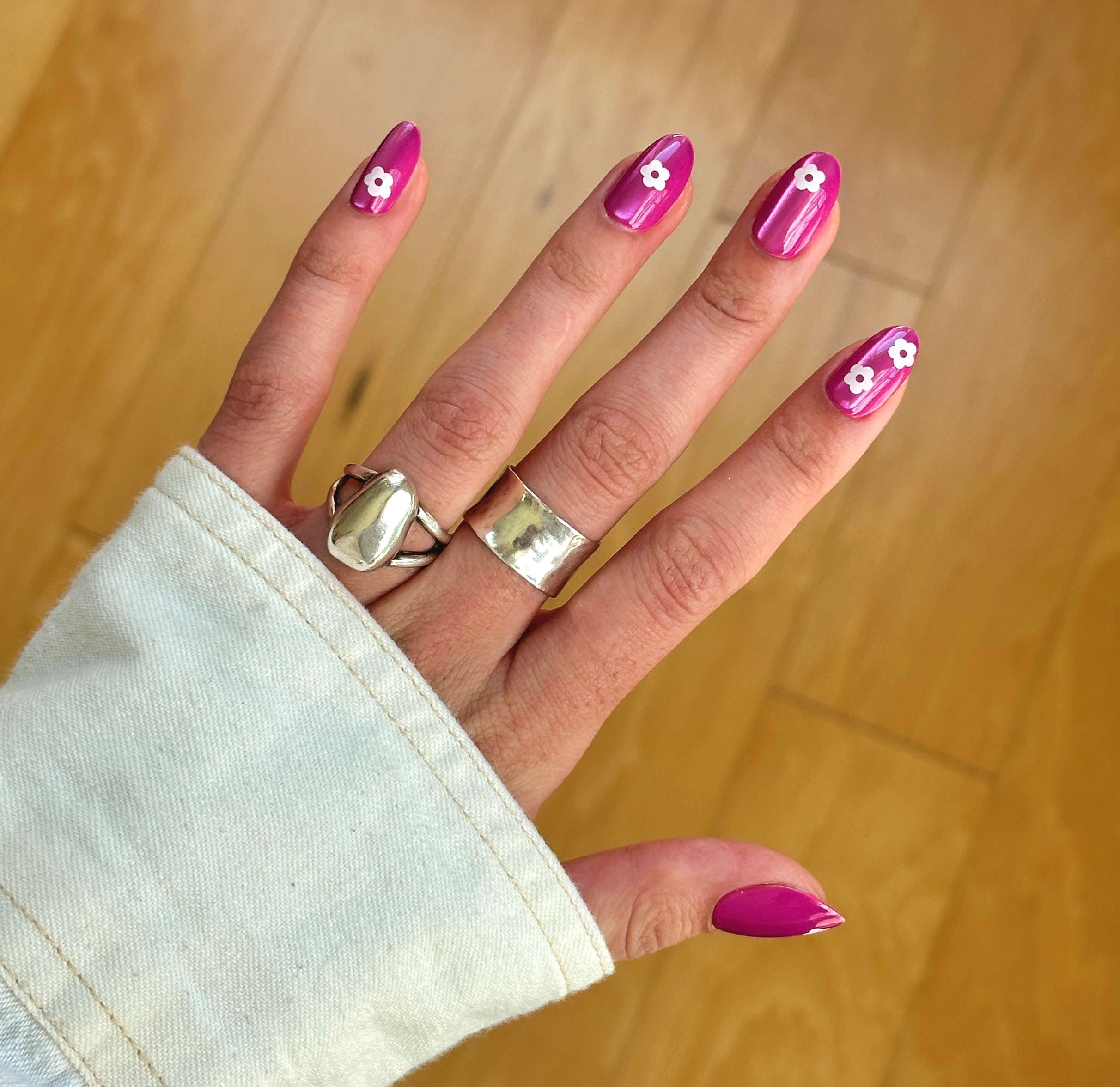 Sparkle Floral - Press-On | Medium | Oval、mySite、solidvoid