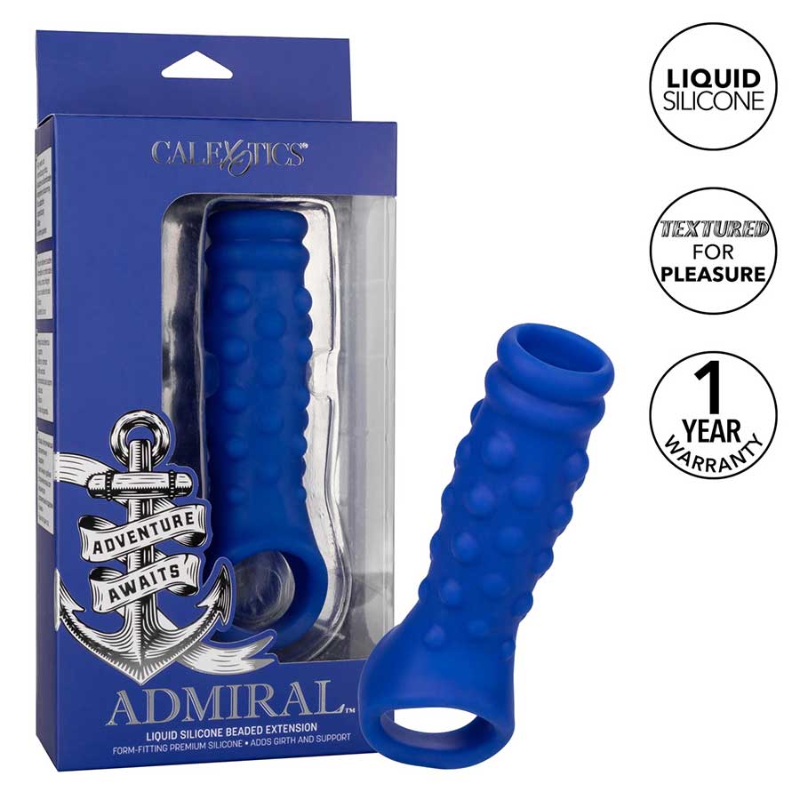 Admiral Liquid Silicone Blue Beaded Cock Sheath Girth Enhancer、mySite、bottomscart