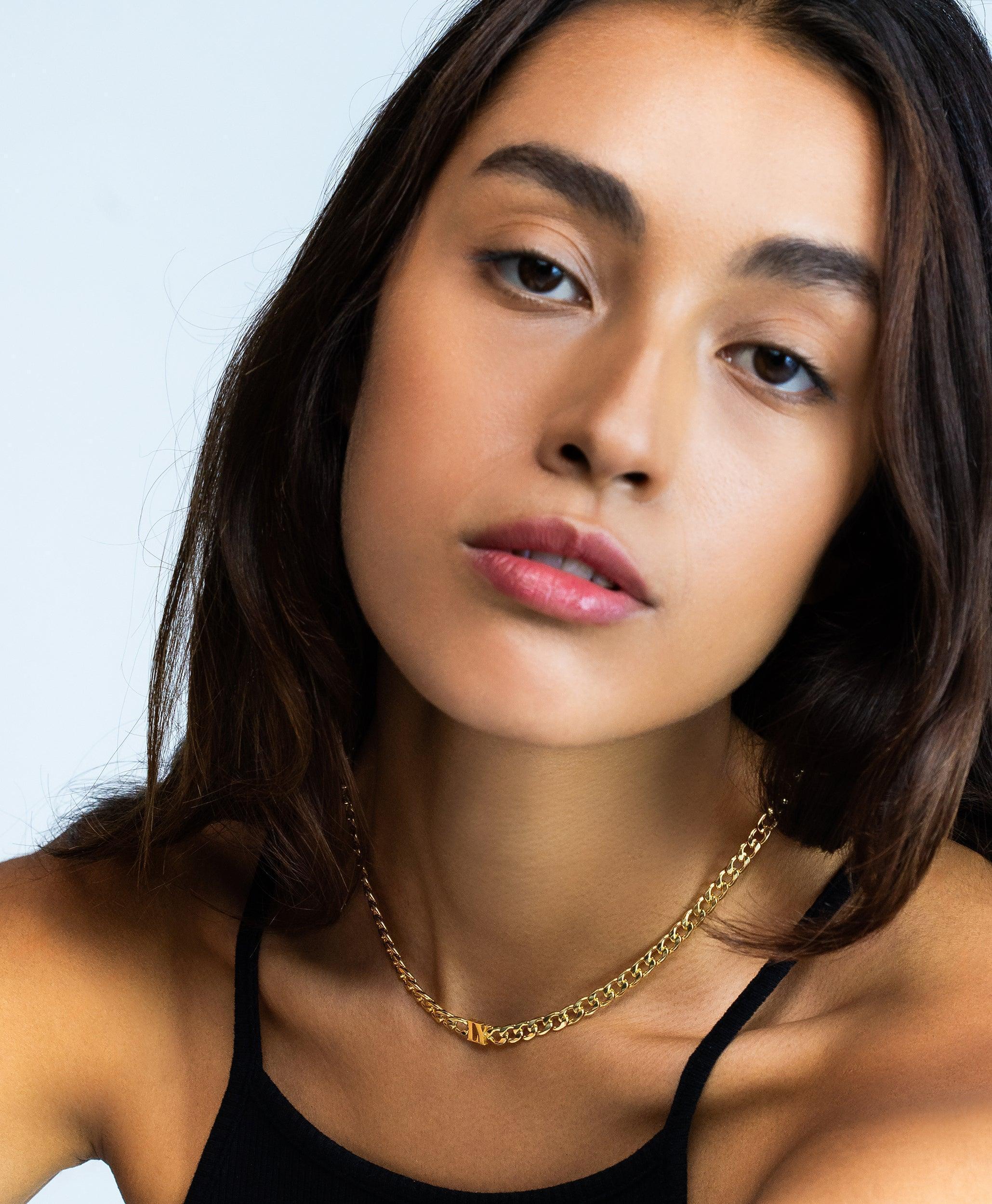  Bold Letters Necklace 18ct Gold Vermeil