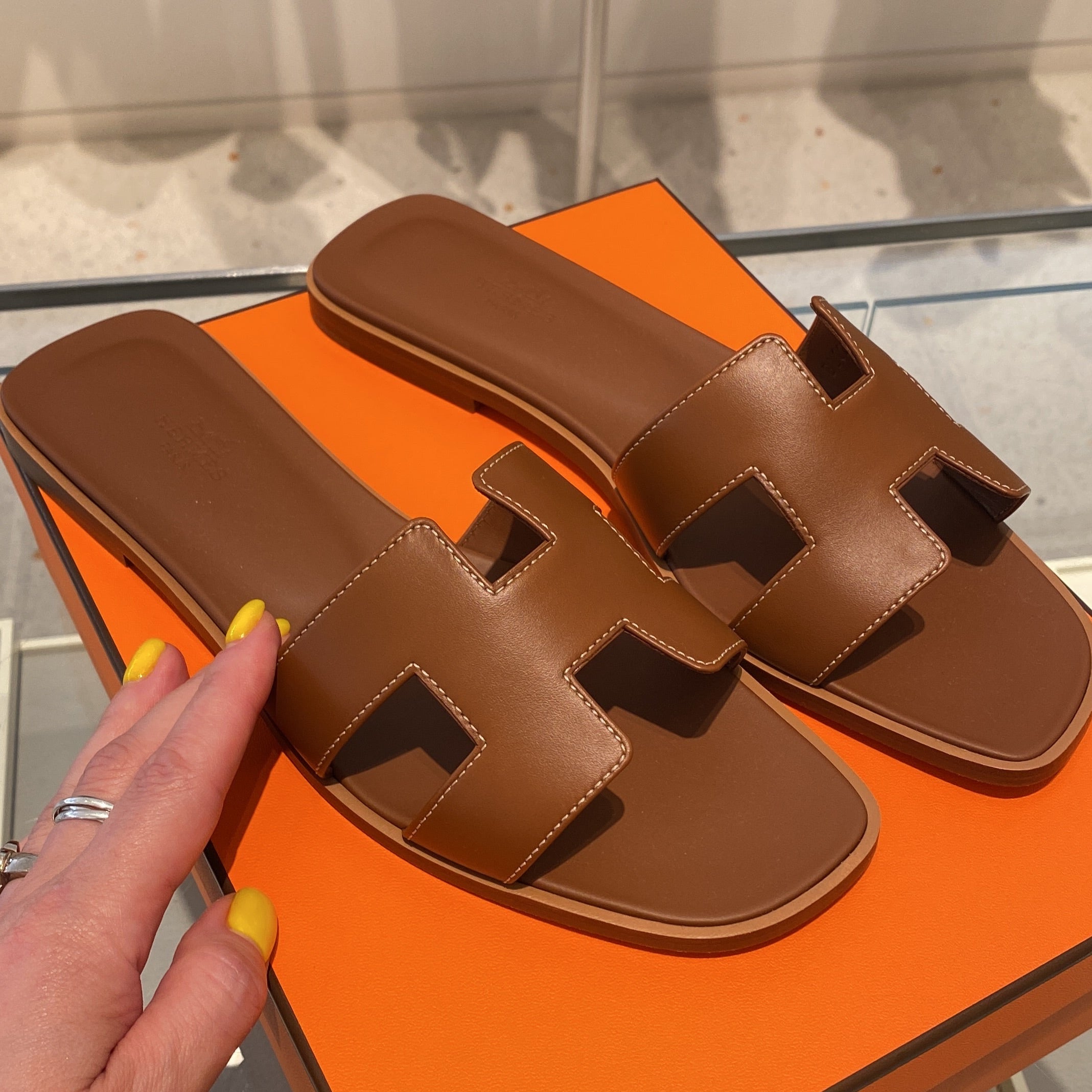 Hermes Oran sandals Tan、mySite、garminoutage.com