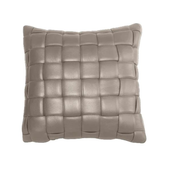  Koff Square Woven Leather Accent Pillow、mySite、elrpsem3k