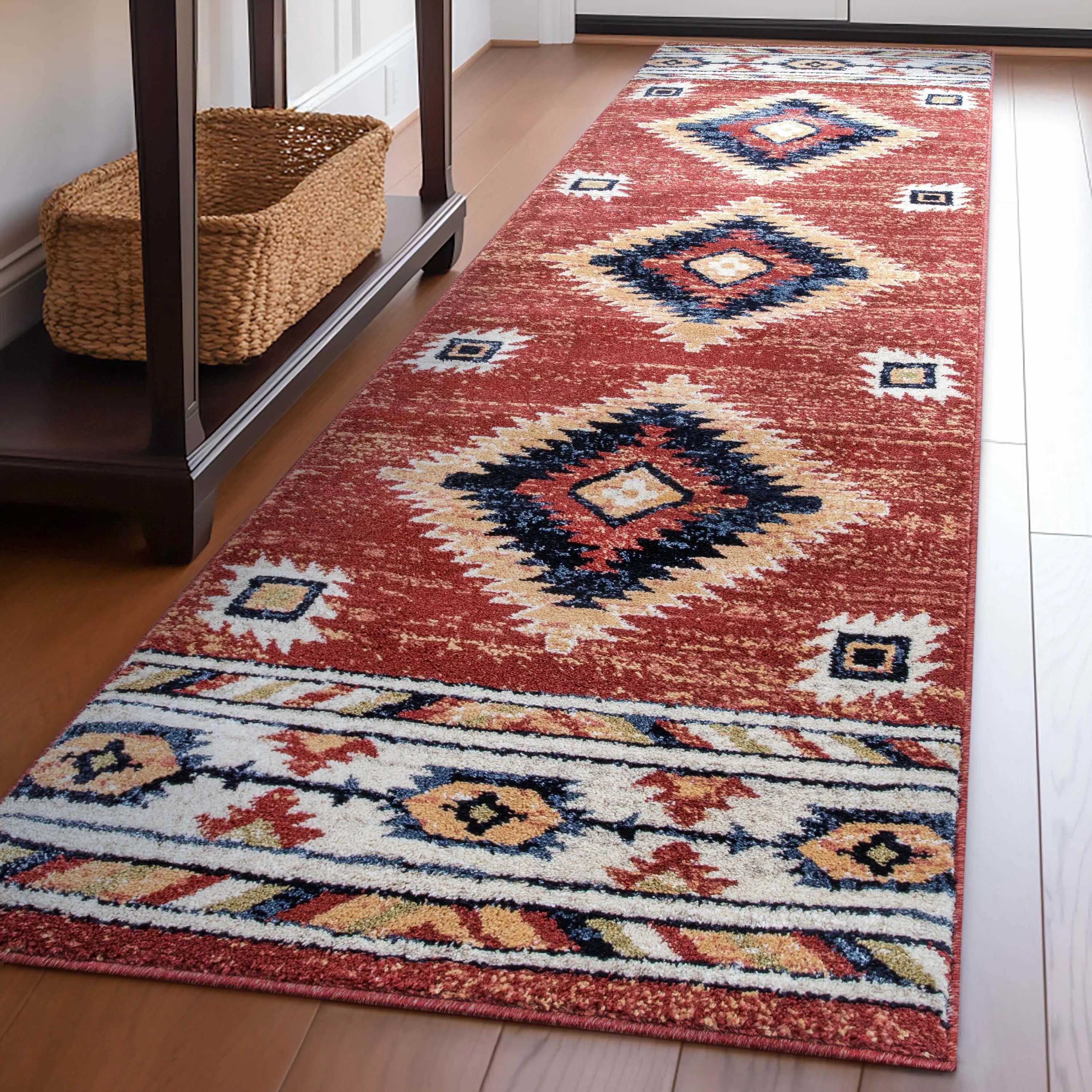 Lea Crimson Traditional Southwestern Tribal Rug、mySite、gigharbornorthrealestate