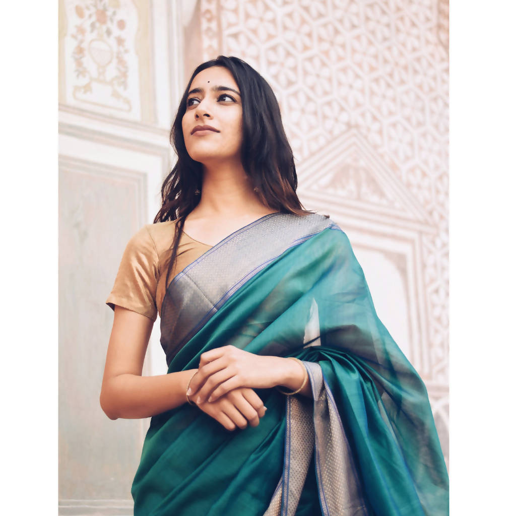 Maheshwari Cotton Silk Saree | Green、mySite、camillekostekn