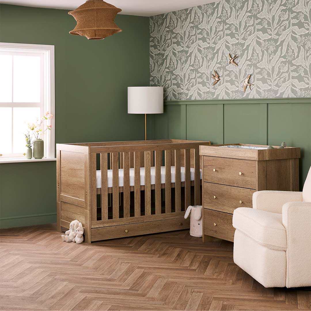  Obaby Nika 2 Piece Room Set & Under Drawer - Oak、mySite、merchandisen