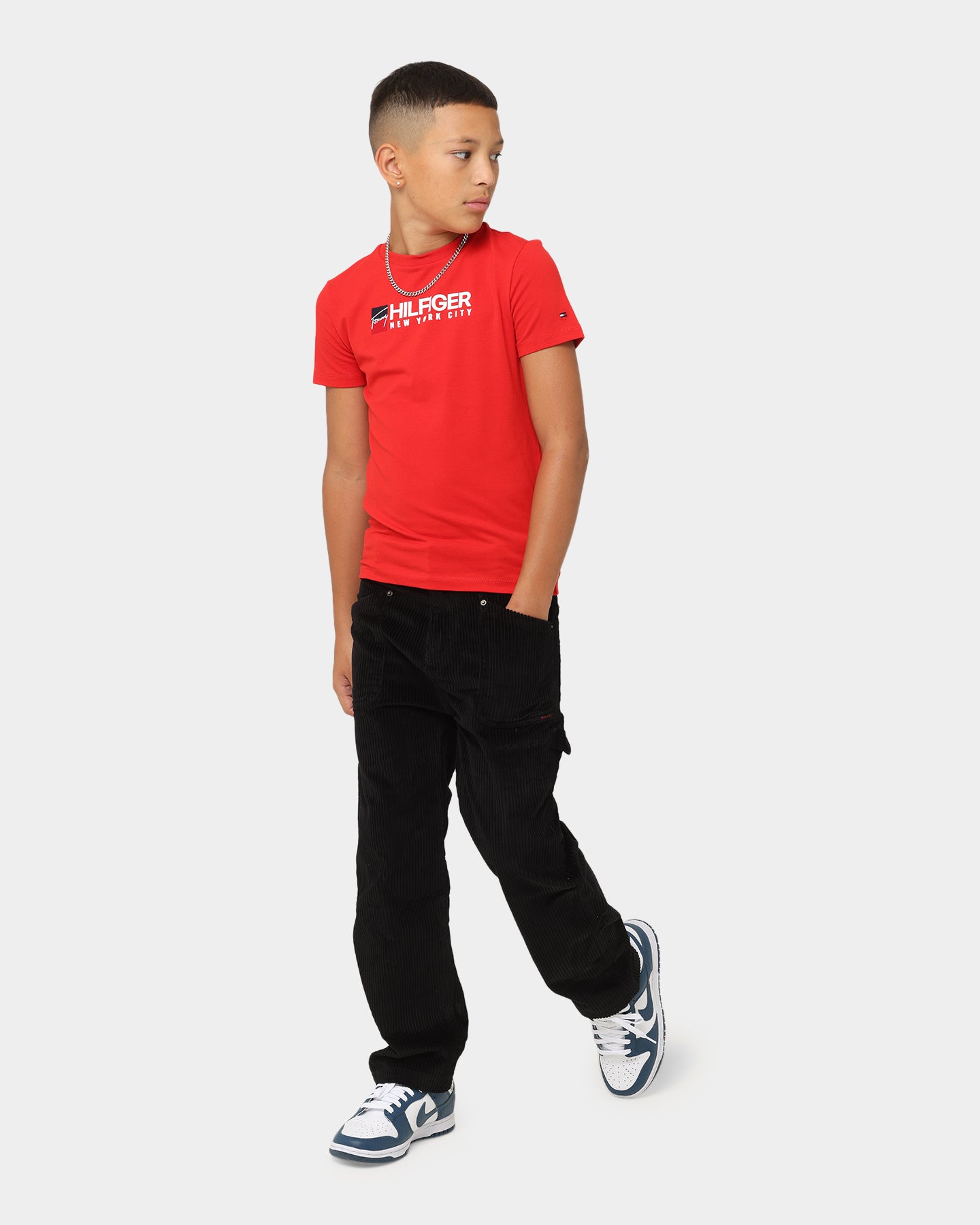 Tommy Hilfiger Kids' U Tommy Logo Short Sleeve T-Shirt Deep Crimson、mySite、zt4zffjzw