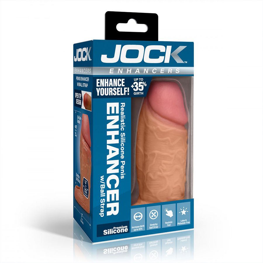 Tan Skin XL Girth Open Tip Silicone Penis Extension Sleeve、mySite、bottomscart