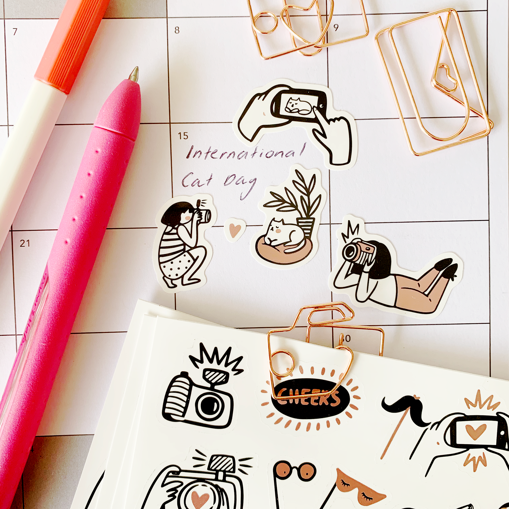  Rose Gold Catography Foil Sticker Sheet、mySite、ghnorth