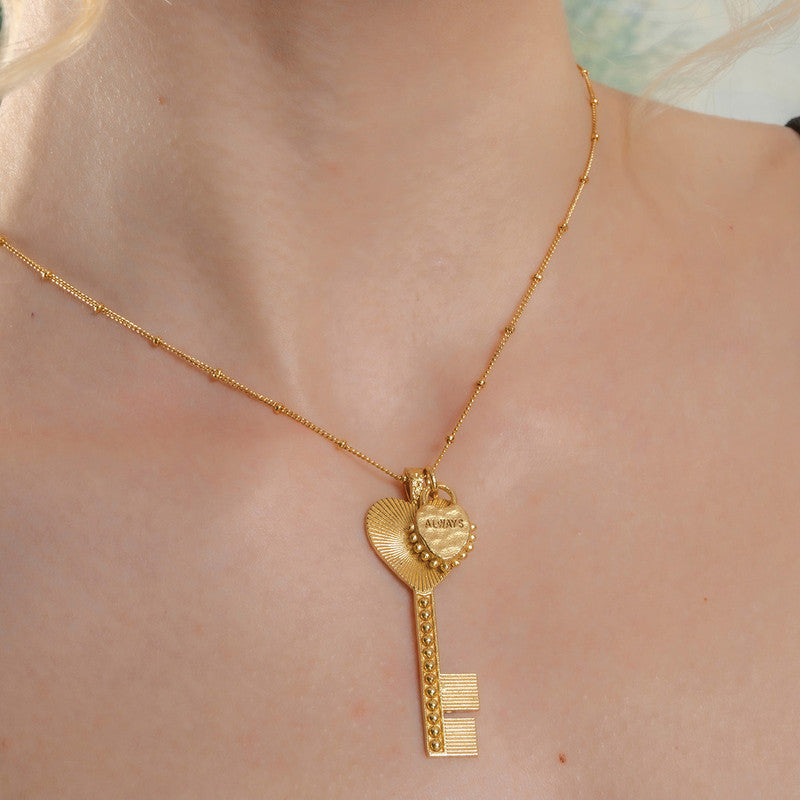 Charm Key Necklace | 14K Gold Plated、mySite、camillekostekn