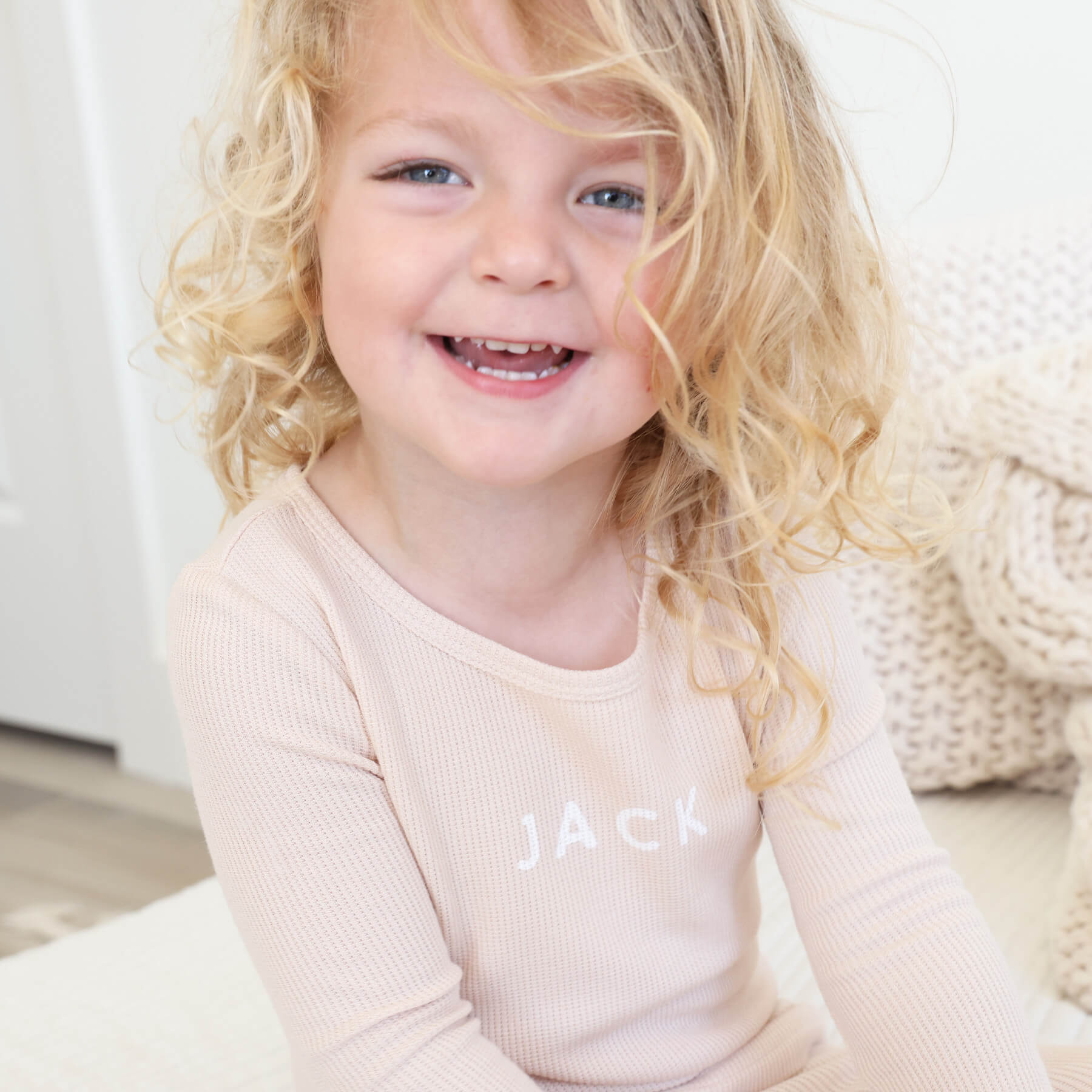  Oatmeal Bamboo Waffle Personalized Two Piece Pajama Set、mySite、layawaytickets