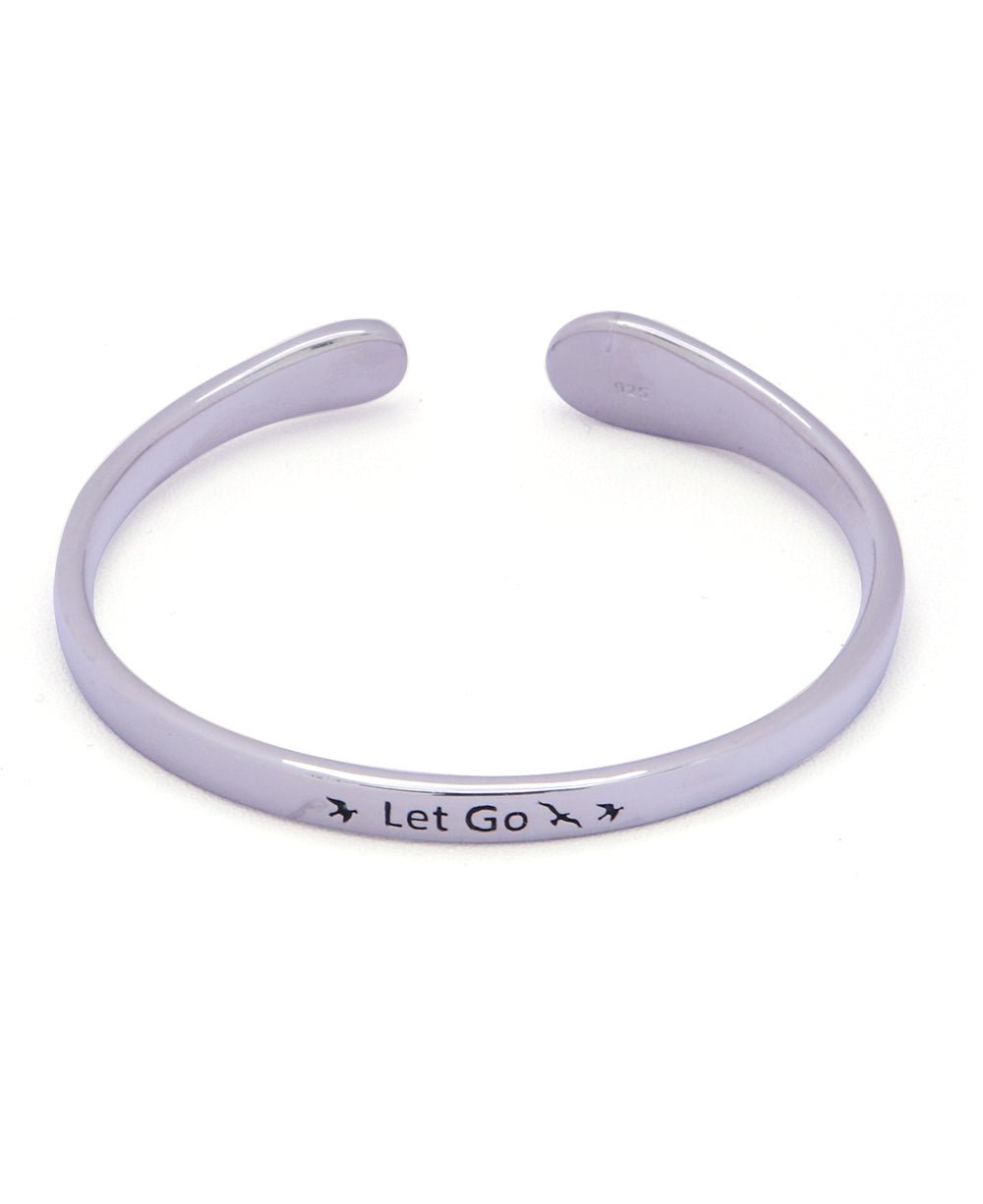 Let Go Sterling Silver Adjustable Mantra Bracelet、mySite、topwebapps
