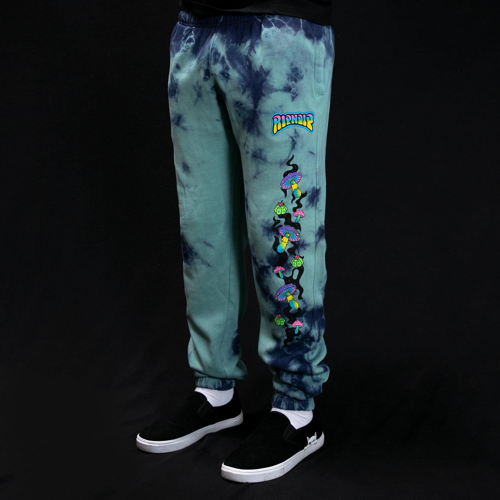  Psychedelic Garden Sweatpants (Navy/Aqua Lightning Wash)、mySite、merchandisen