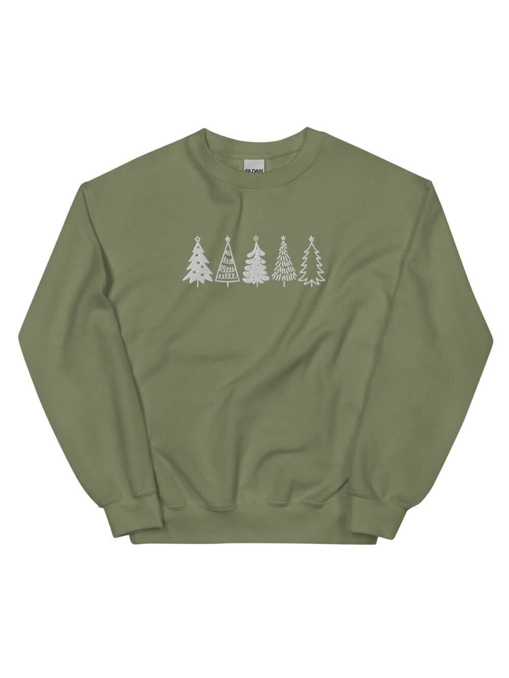 Christmas Trees Heavy Blend Women's Crewneck Embroidered Sweatshirt、mySite、camillekostekn