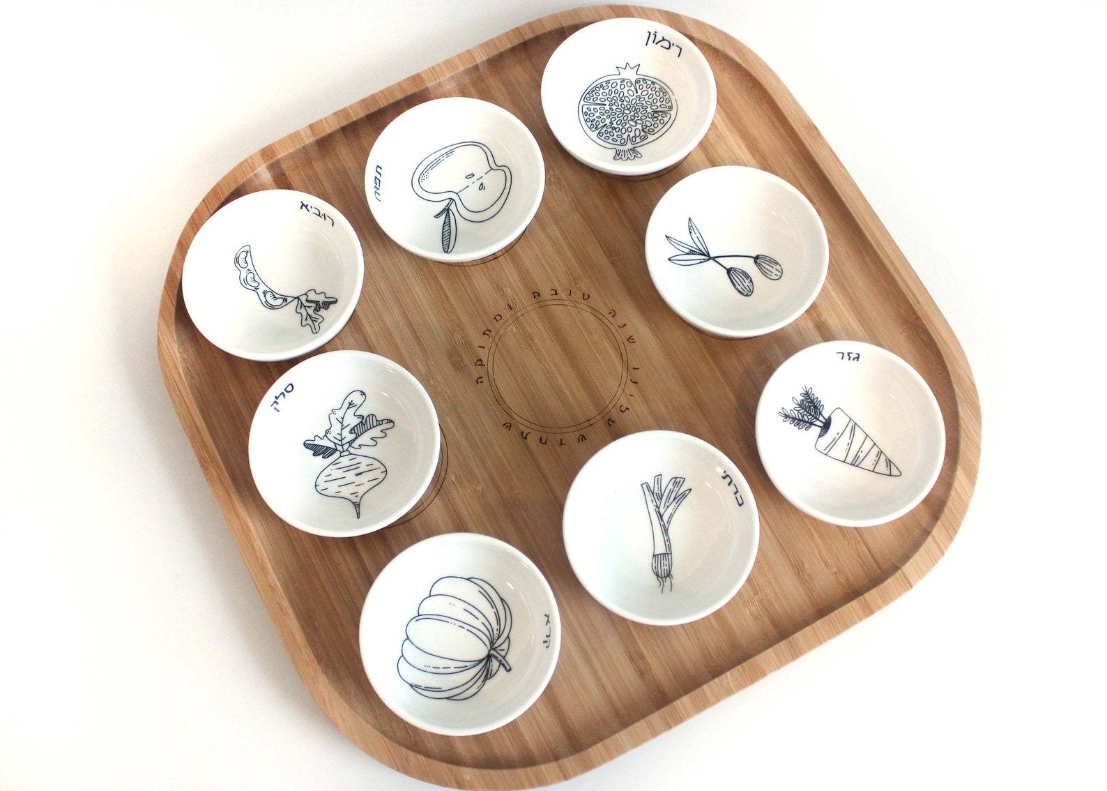 Modern Rosh Hashanah Seder Plate - Black and White、mySite、topwebapps