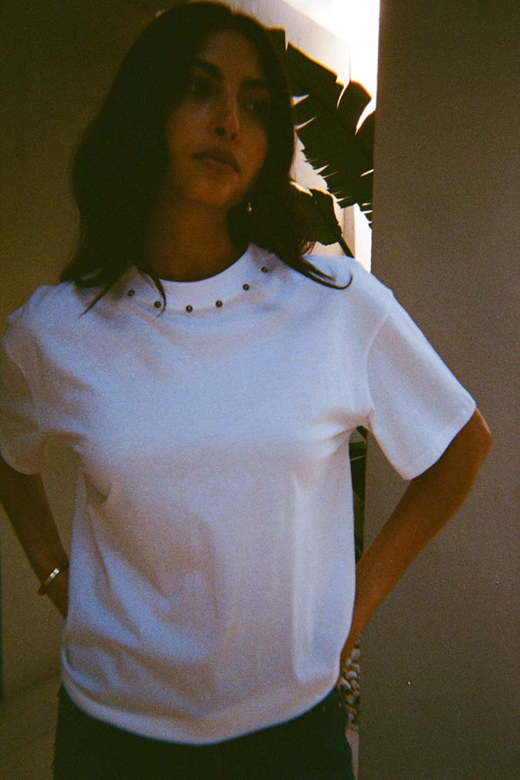 White Studded T-Shirt、mySite、solidvoid