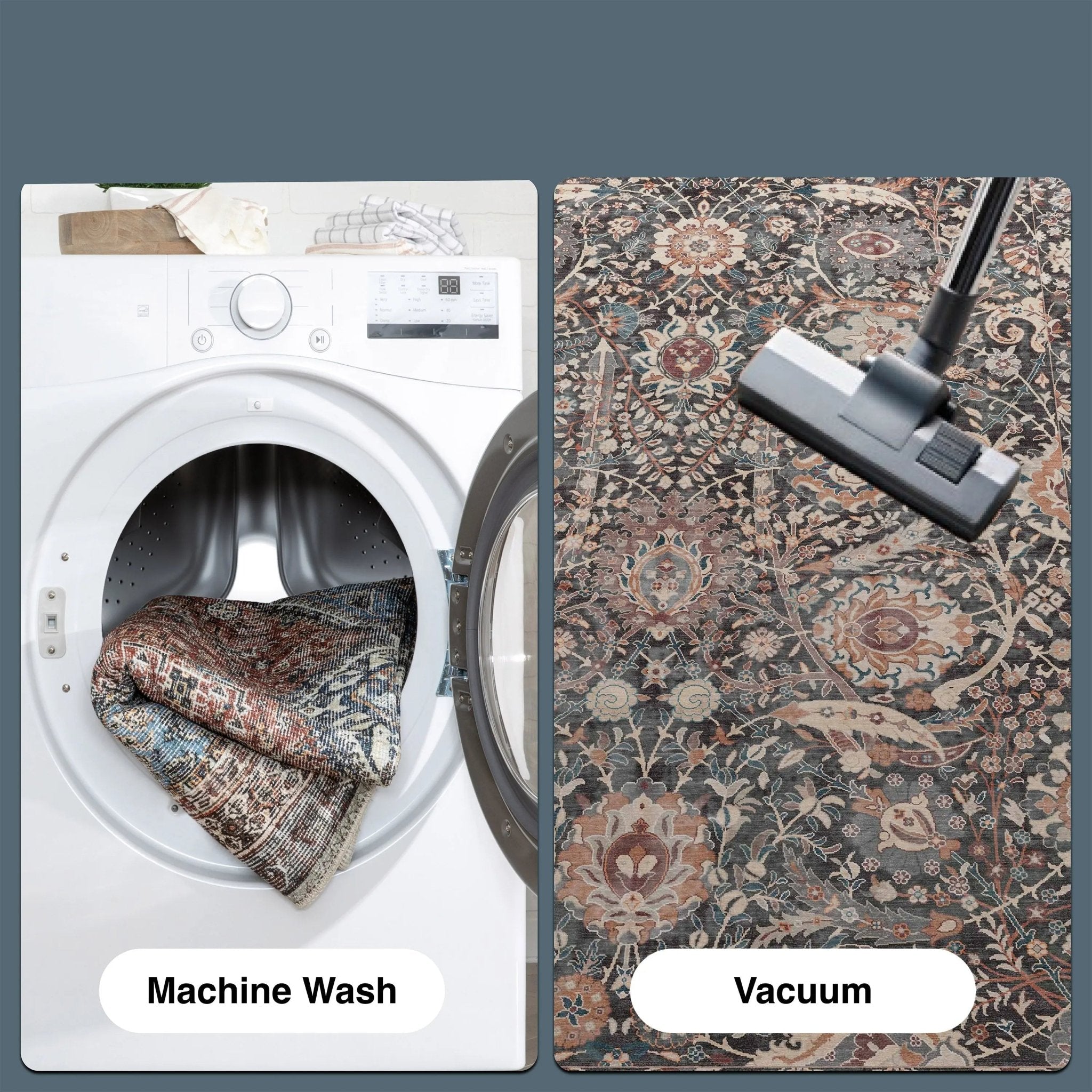 Liana Vintage Oriental Charcoal Grey Flat-Weave Rug、mySite、gigharbornorthrealestate