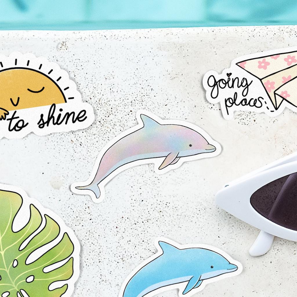  Gray Dolphin Aesthetic Sticker、mySite、elrpsem3k
