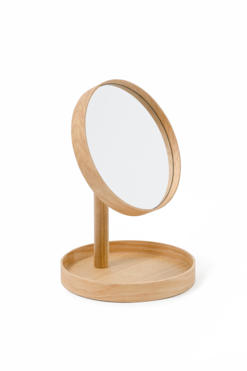 Oak Magnifying Vanity Mirror with Storage Tray | Wireworks Look、mySite、neckold
