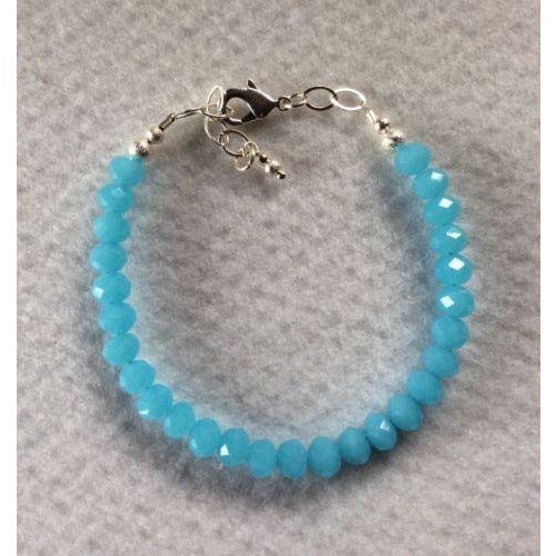 Caribbean Blue or Pink Chalcedony and Herkimer Diamond Bracelets-HANDMADE with love! 925 Silver Clasp、mySite、g9winljtr