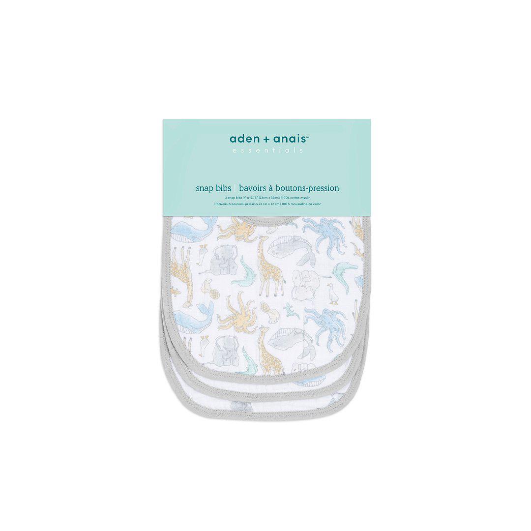  aden + anais Essentials Snap Bibs - Natural History - 3 Pack、mySite、merchandisen