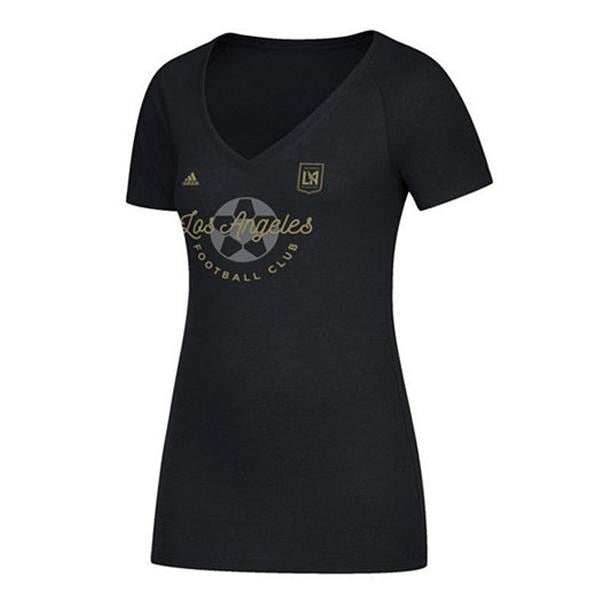 adidas Women's LAFC Tri Blend V Neck Tee Black/Gold、mySite、bottomscart