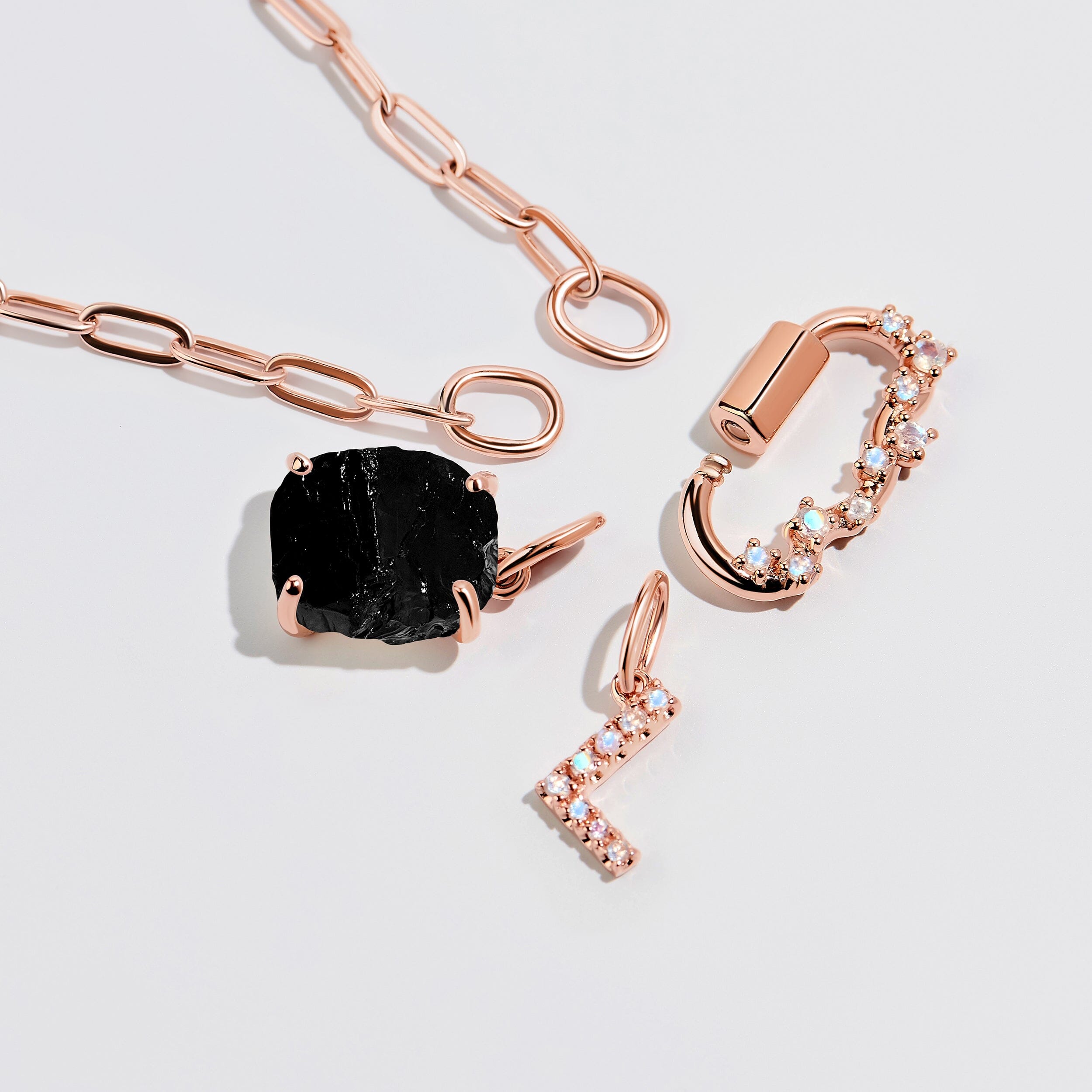 Raw Crystal Charm - Black Obsidian、mySite、hinf8tx79