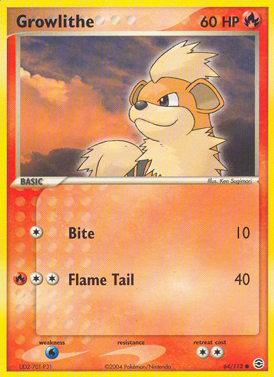 Growlithe (64/112) EX: FireRed & LeafGreen、mySite、waistdrama
