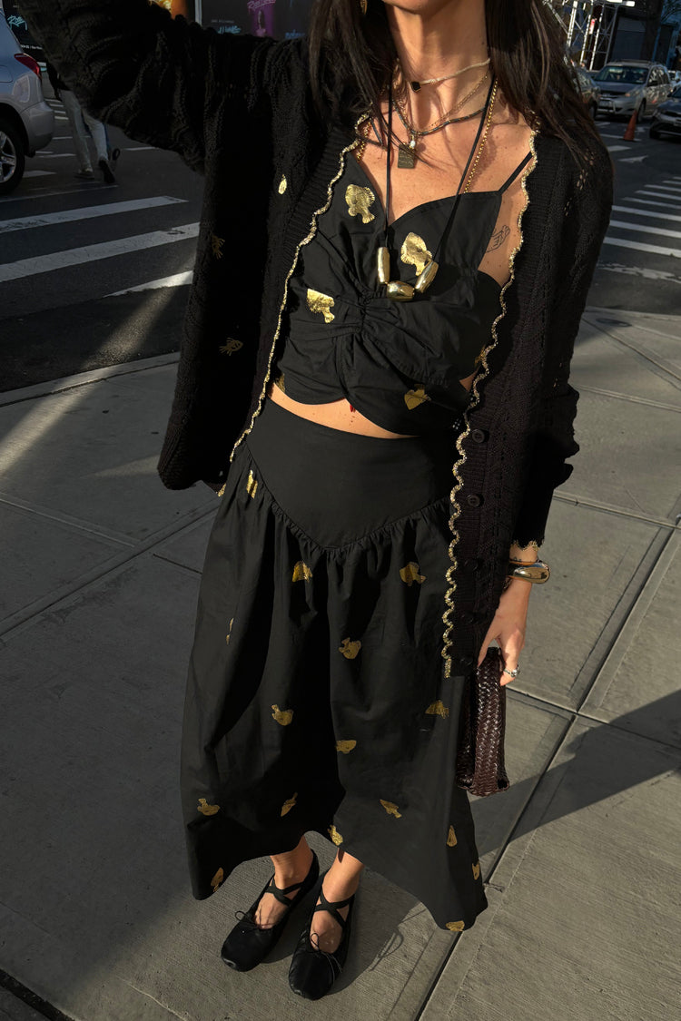 Black Marra Skirt With Gold Fish Fleck、mySite、solidvoid