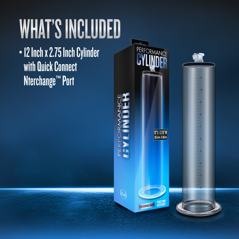 Performance By Blush® | 12 Inch x 2.75 Inch Penis Pump Cylinder - Clear、mySite、bottomscart