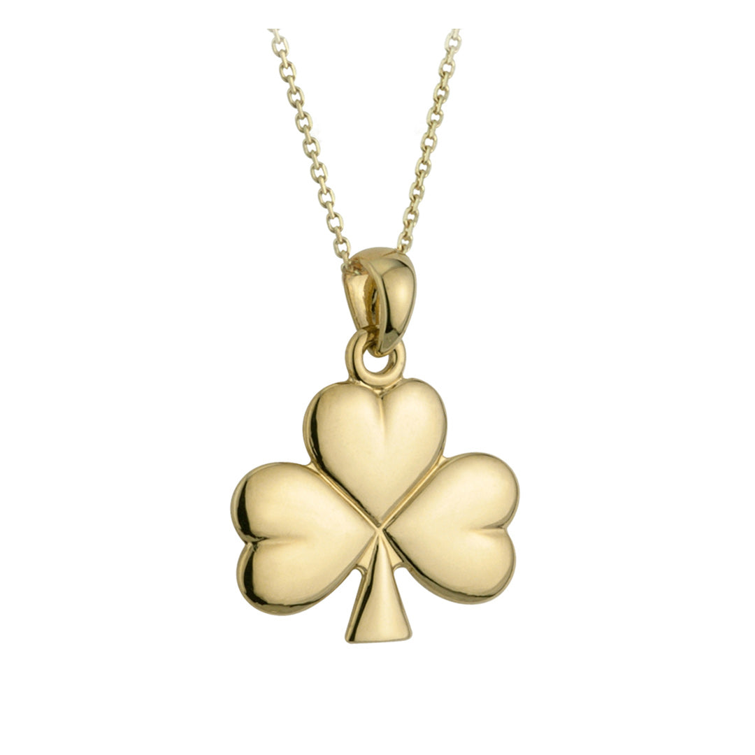  Gold Shiny Shamrock Pendant