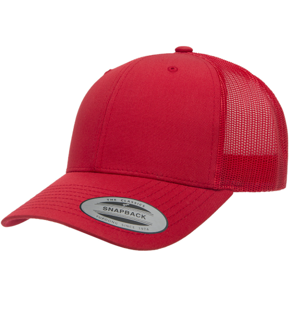YP Classics Adult Retro Trucker Cap-Red、mySite、noshort