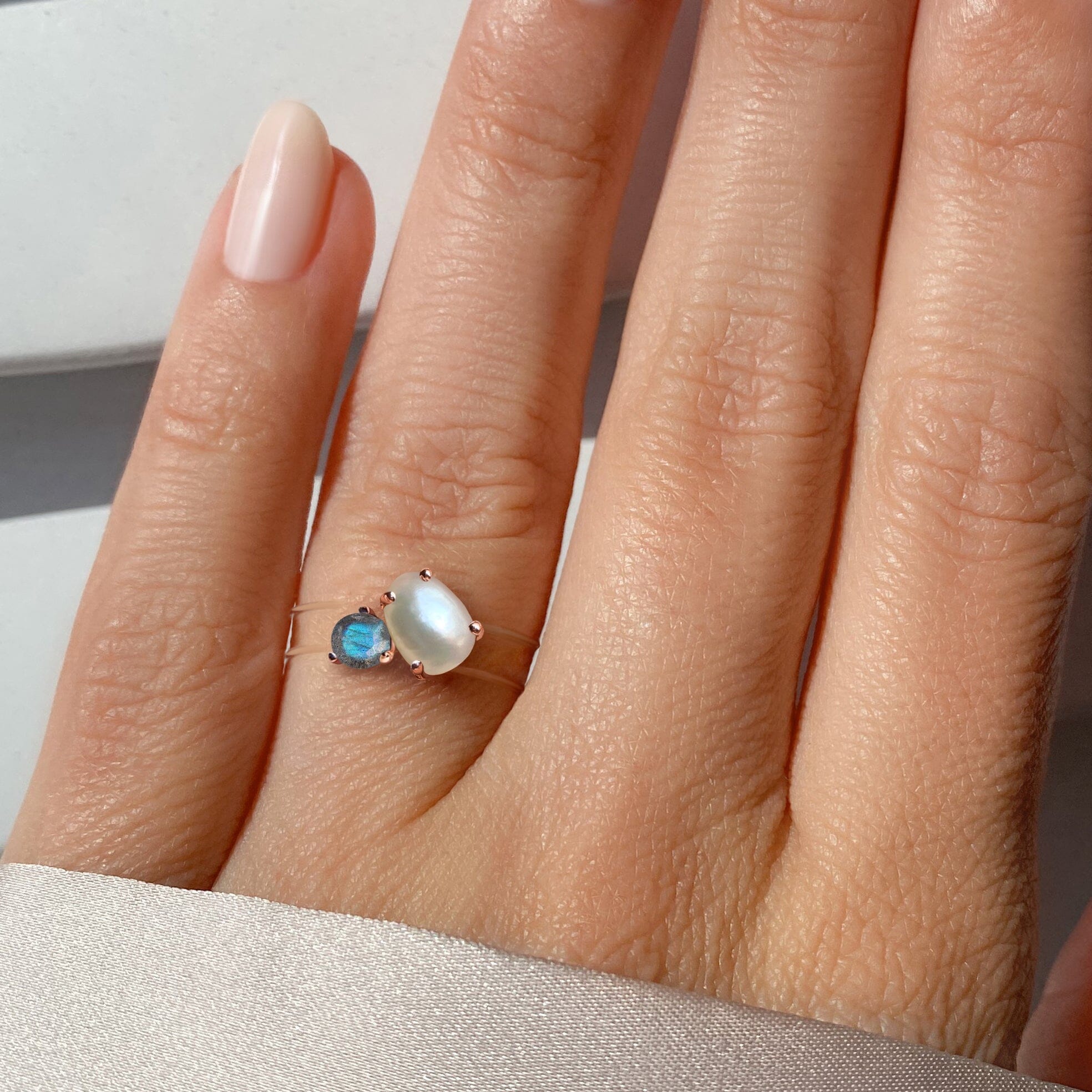 Floating Ring - Toi Et Moi Pearl & Labradorite、mySite、hinf8tx79
