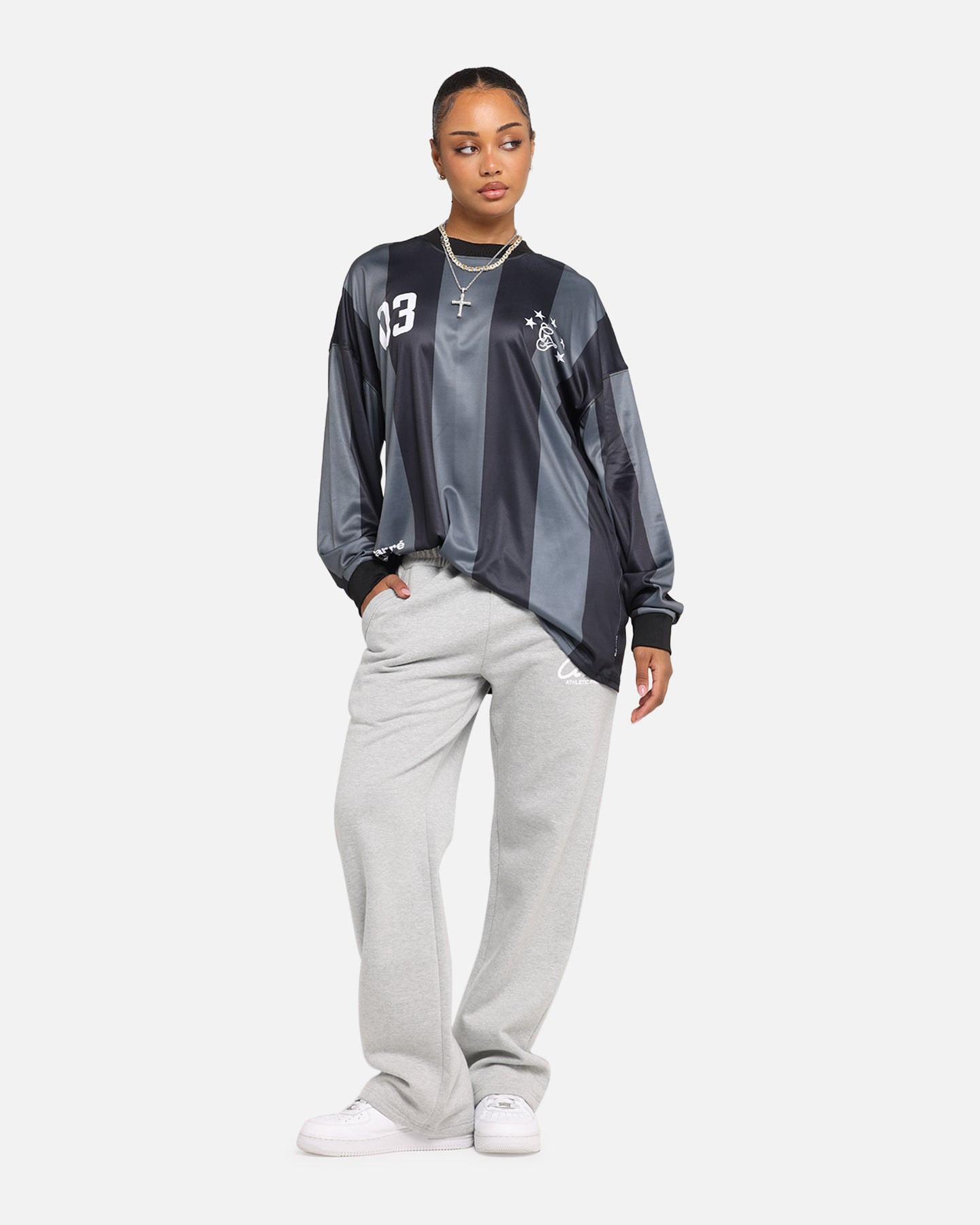 Carre Academy Oversized Long Sleeve T-Shirt Black/Grey、mySite、zt4zffjzw