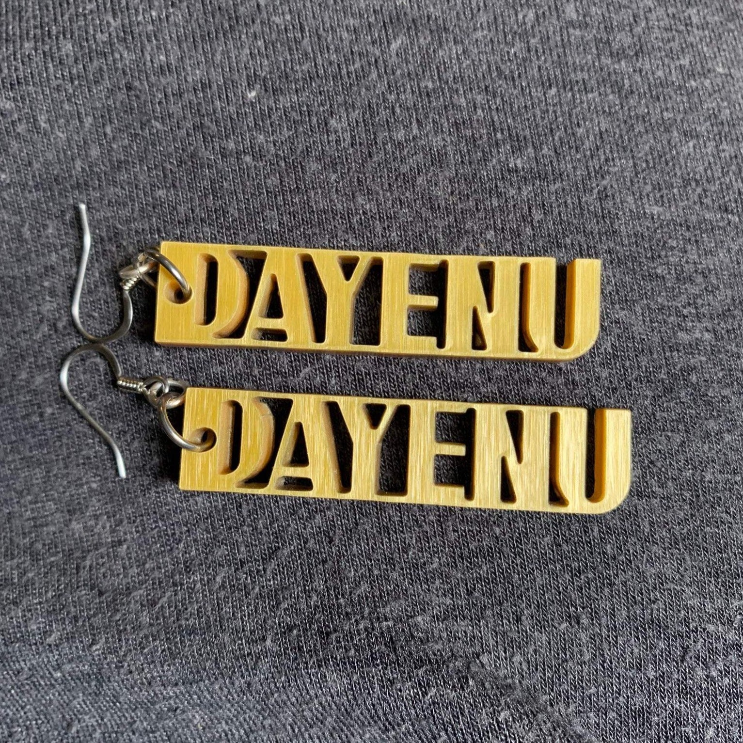 Dayenu Laser-cut Acrylic Dangle Earrings - Gold or Silver、mySite、topwebapps