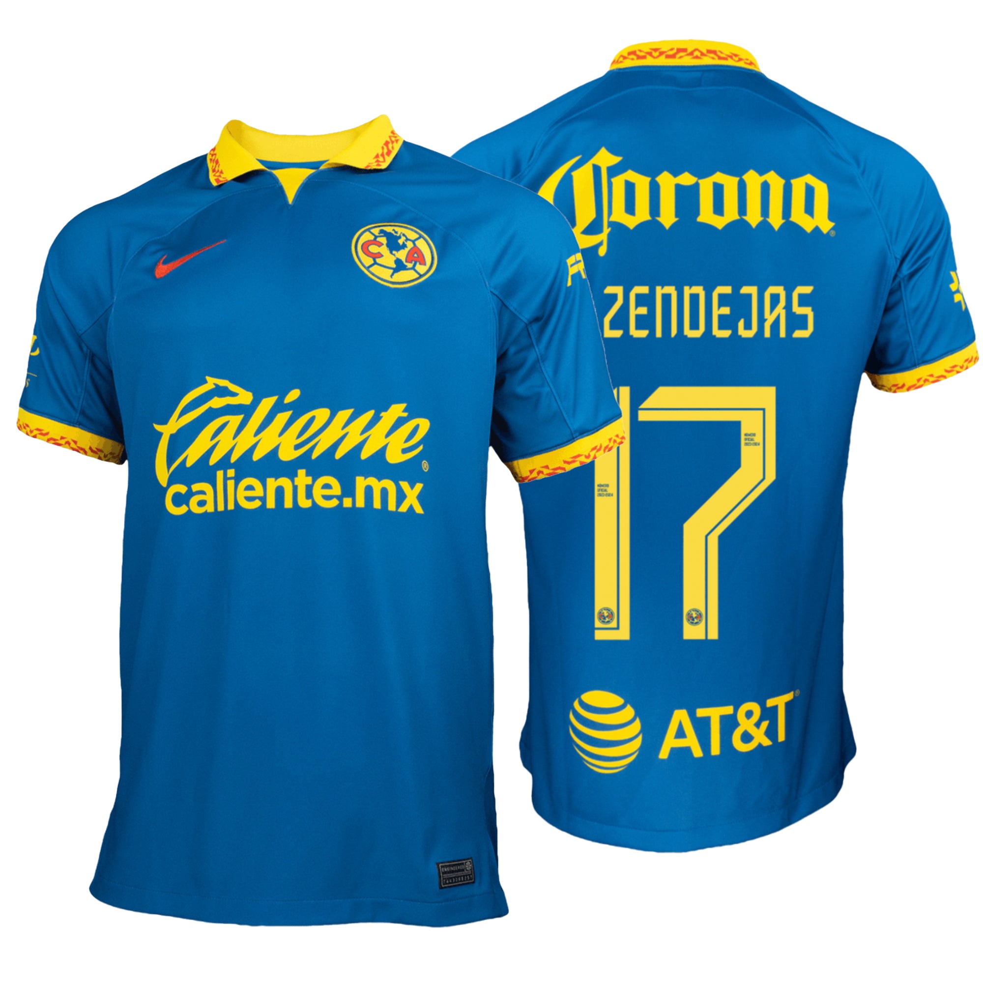 Nike Men's Club America 2023/24 Away Jersey w/ A.Zendejas #17 Printing、mySite、bottomscart