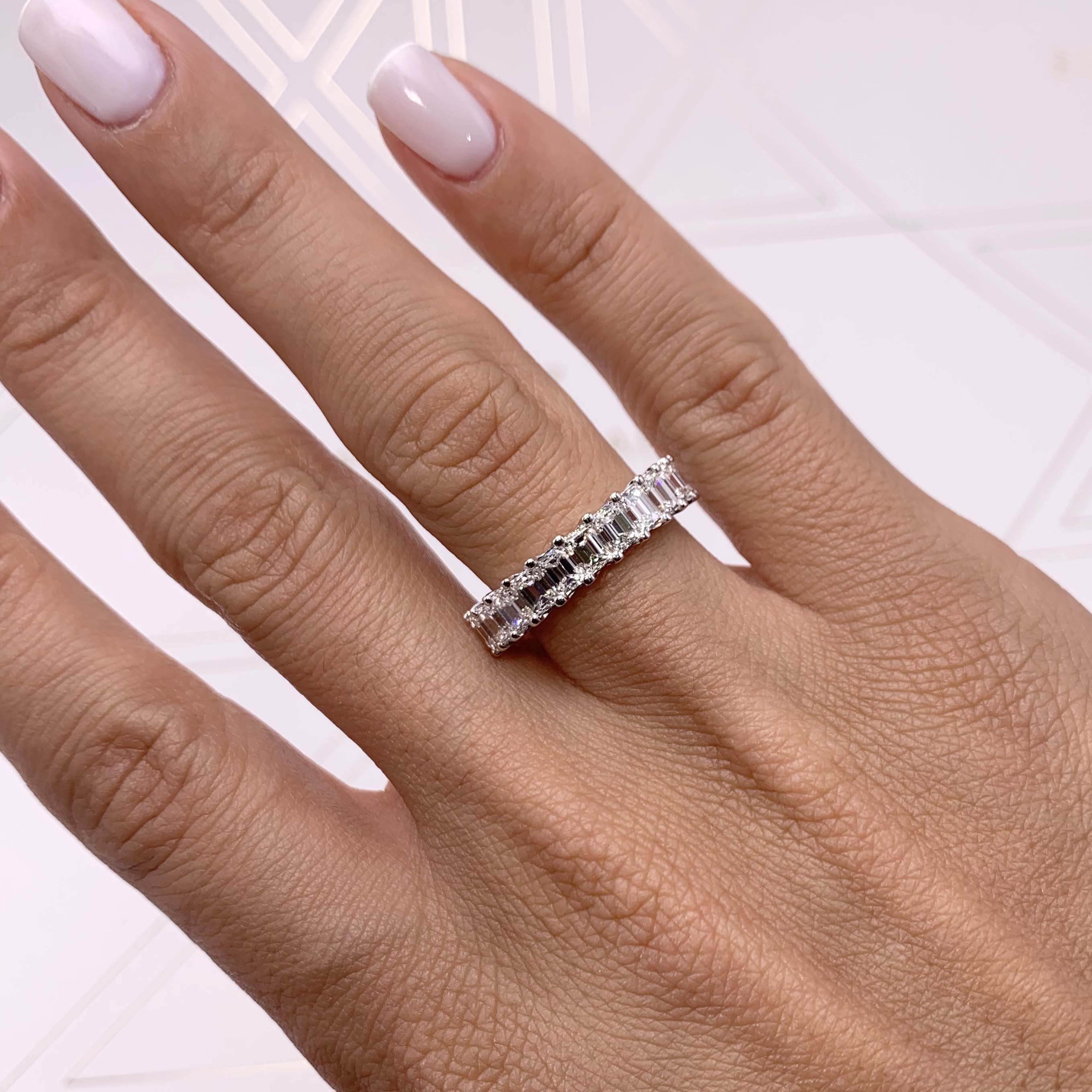 Gina Half Lab Grown Eternity Wedding Ring -18K White Gold、mySite、hinf8tx79