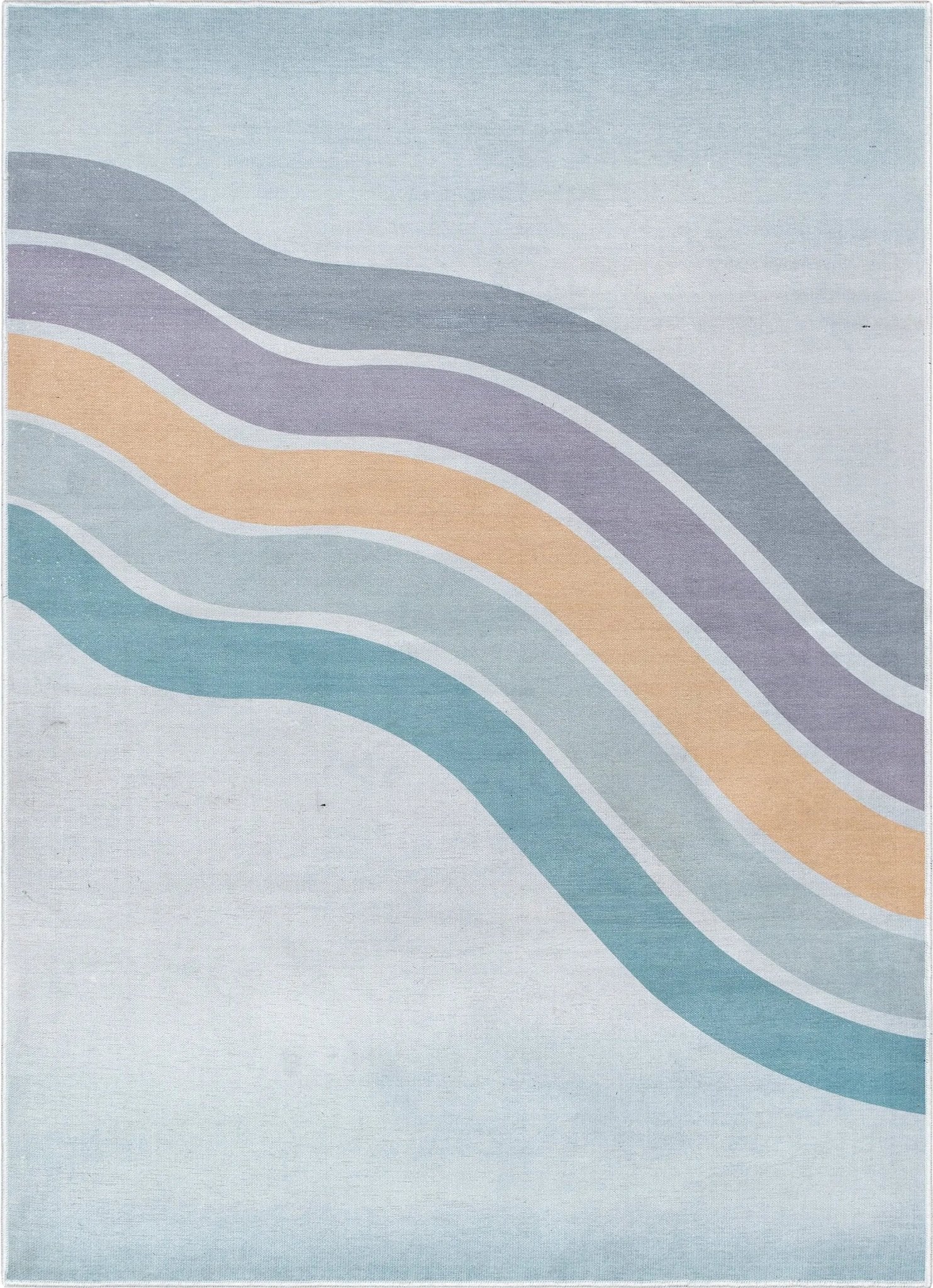 Curved Rainbow Modern Multi Color Purple Area Flat-Weave Rug、mySite、gigharbornorthrealestate